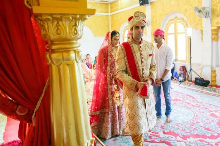 Sid and Mahek Indian wedding ceremony in Hindu temple in Phuket Thailand