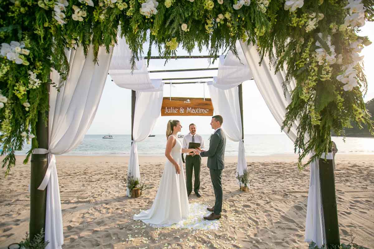 Wedding ceremony at Kantiang Beach